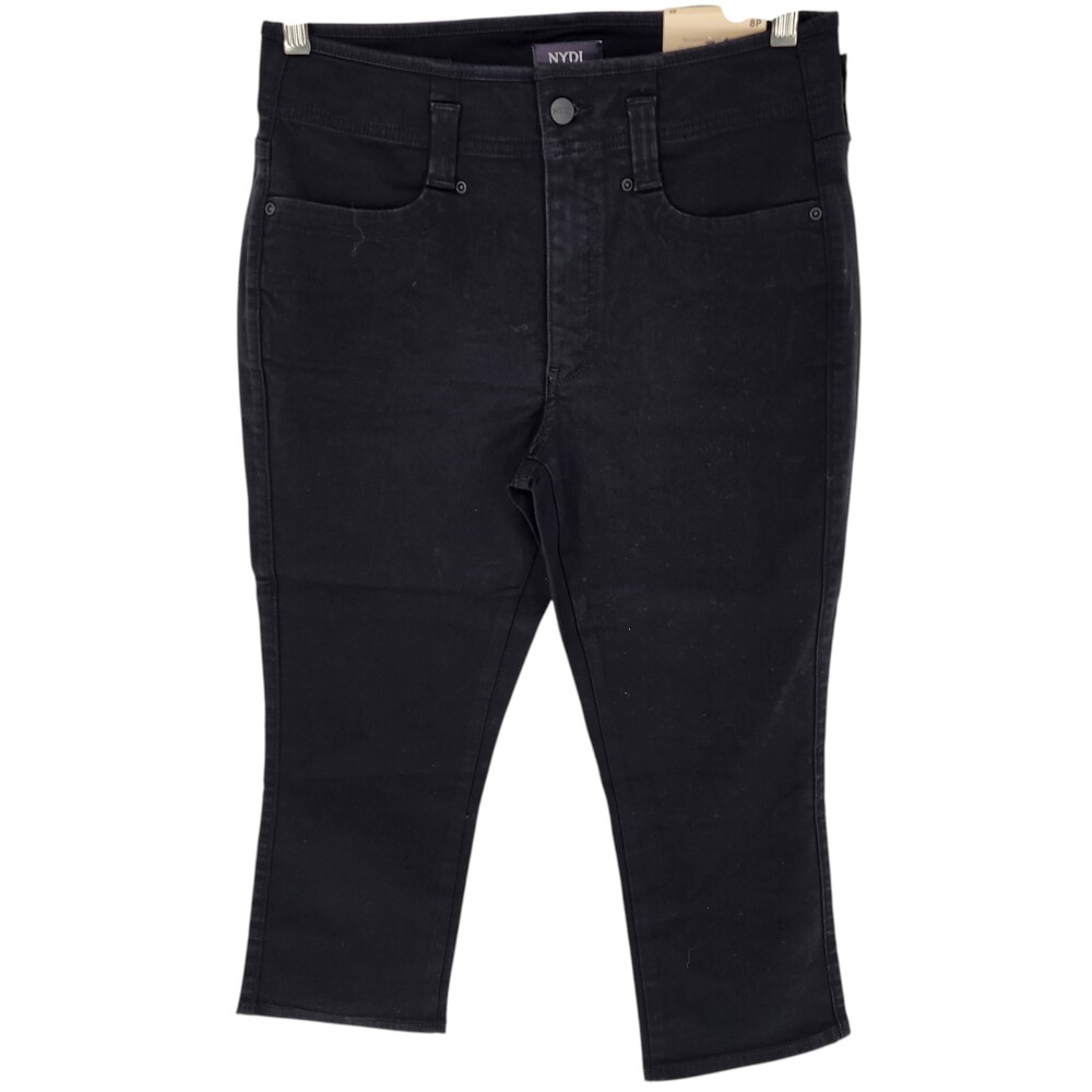 NYDJ Ami Skinny Capri Jeans 8P Black High Rise Petite